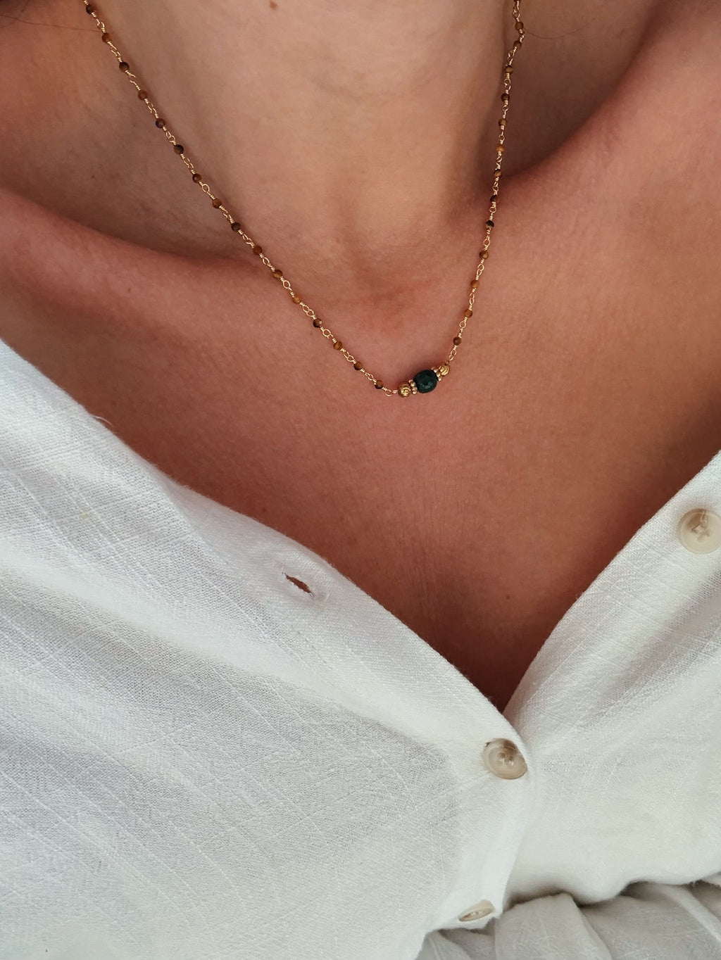 collier pierres naturelles femme