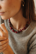 collier rouge bohème femme