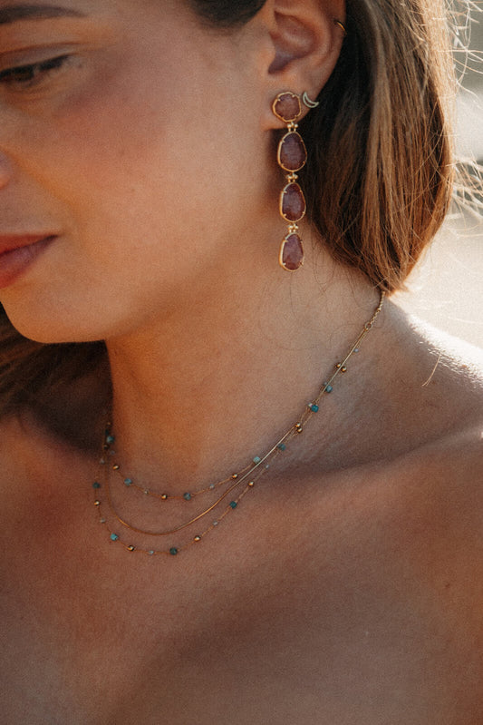 collier multi rangs acier inoxydable