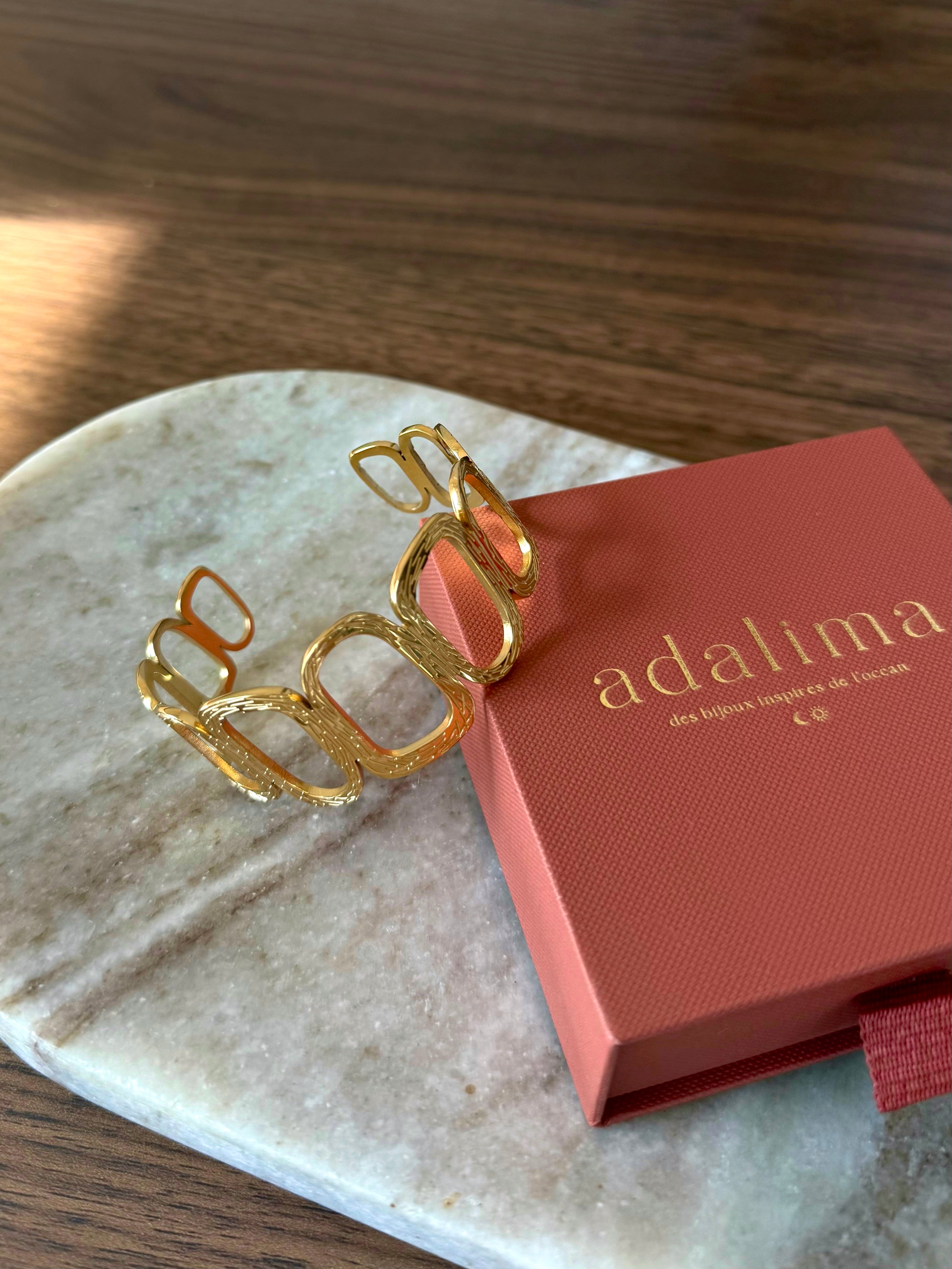 jonc en acier inoxydable doré ajustable