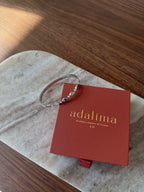 jonc argenté et nacré en acier inoxydable 