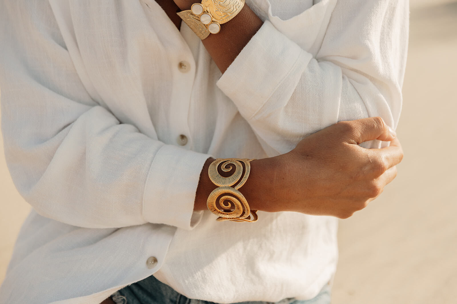 manchette doré femme