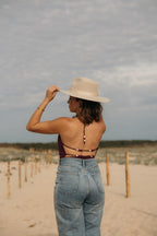 robe et top dos nus framboise avec des perles pour femmes