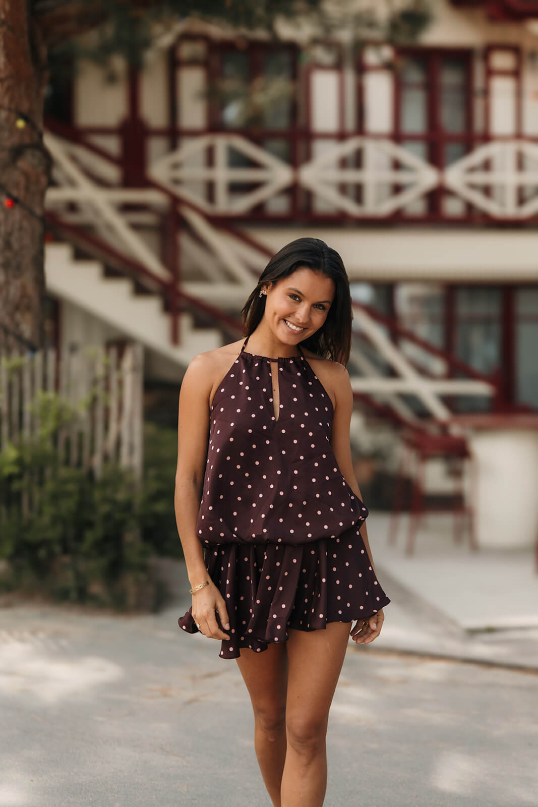robe courte à pois tendance pour femmes