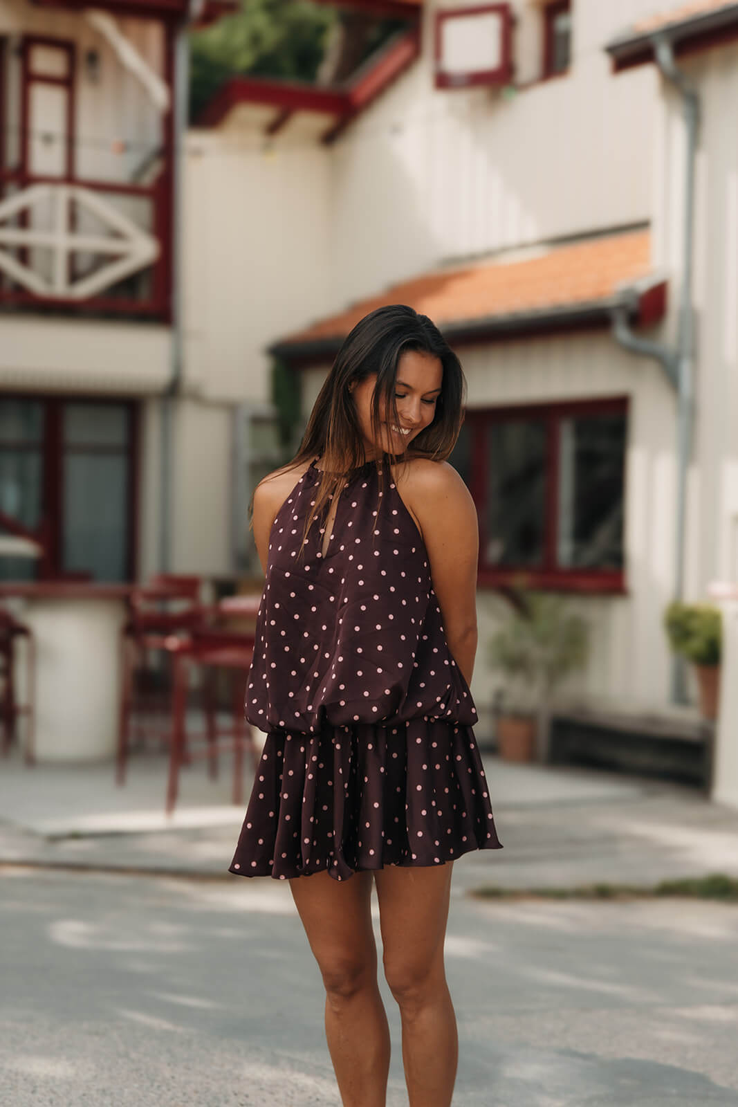 robe courte à pois tendance pour femmes