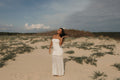 robe longue blanche  bustier style bohème-chic pour femmes