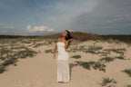 robe longue blanche  bustier style bohème-chic pour femmes