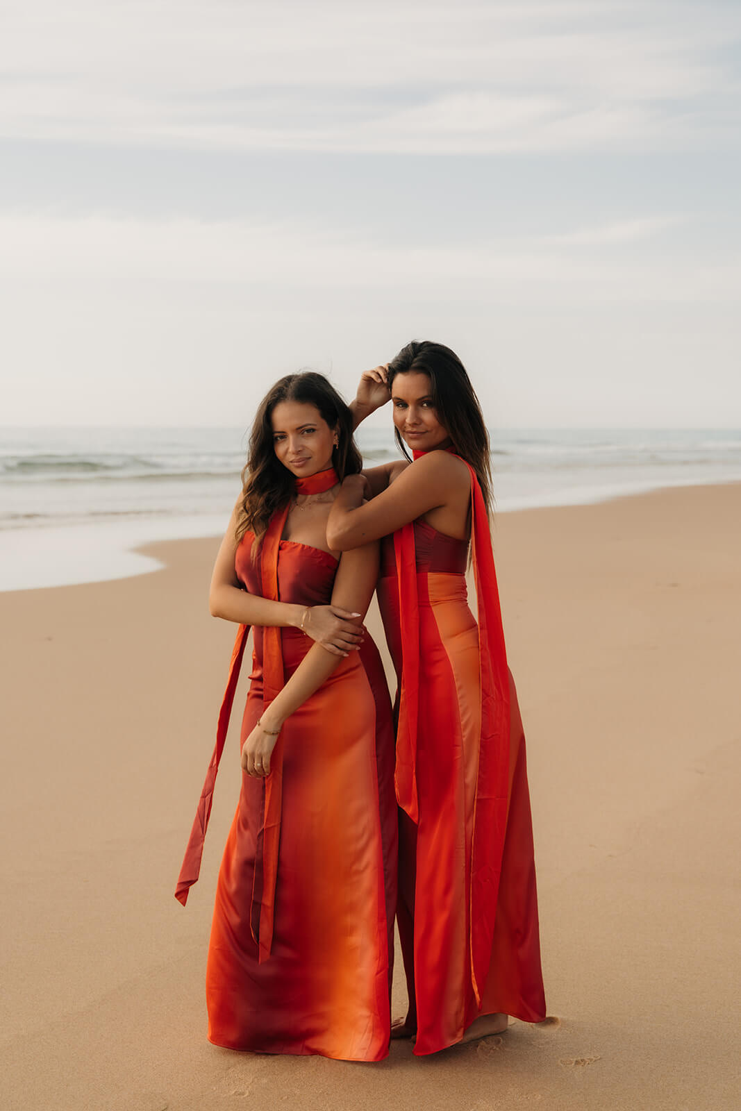 robe longue pour un événement de couleur orange