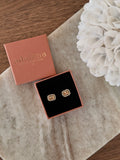 boucles d'oreilles strass et acier inoxydable