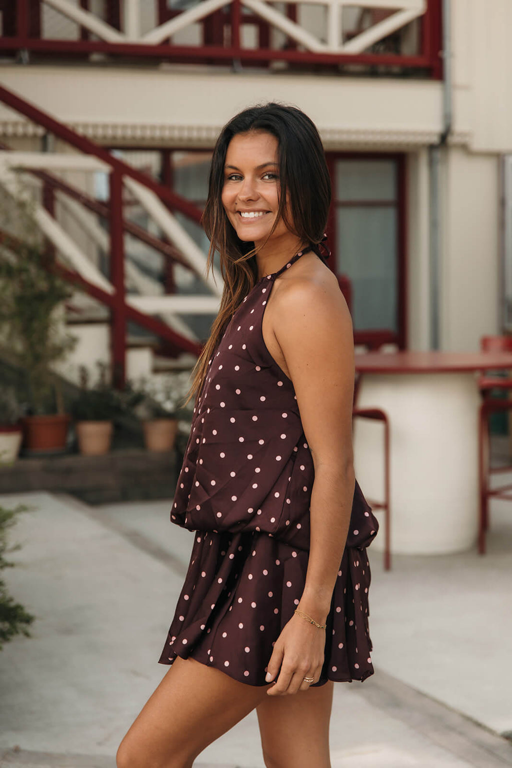 robe courte à pois fluide tendance 