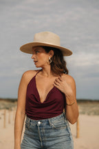 robe et top décolleté plongeant framboise pour femmes