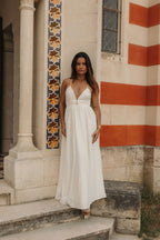 robe longue blanche fluide tendance