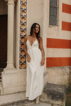robe longue blanche fluide tendance