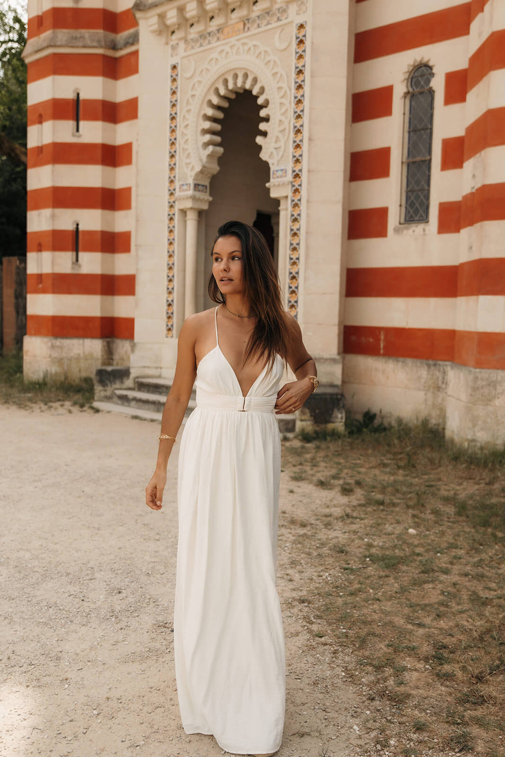 robe longue blanche fluide tendance