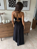 robe longue fluide tendance pour femmes dos nu
