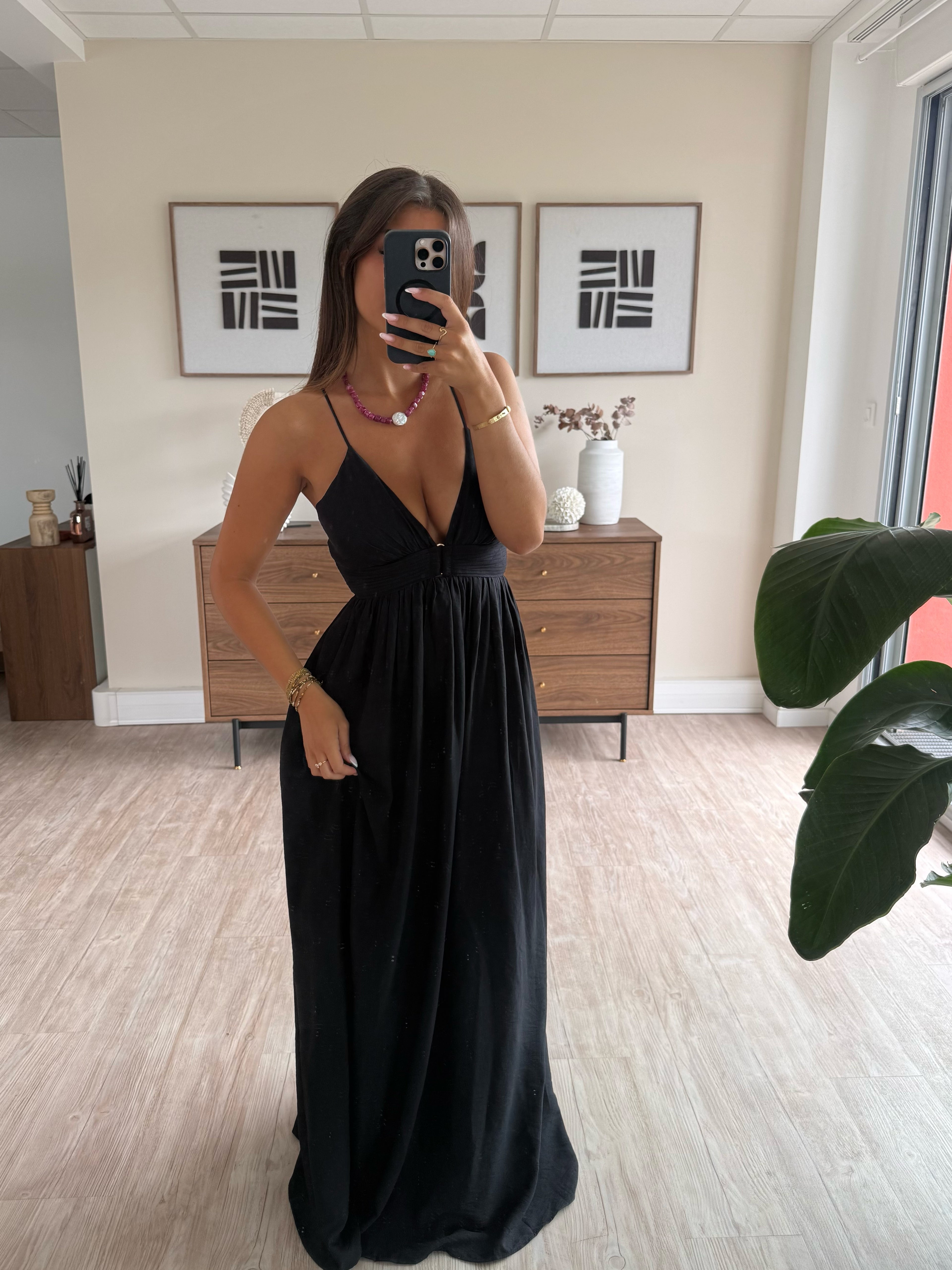 robe longue fluide tendance pour femmes dos nu