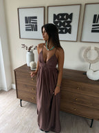 robe longue fluide tendance pour femmes dos nu