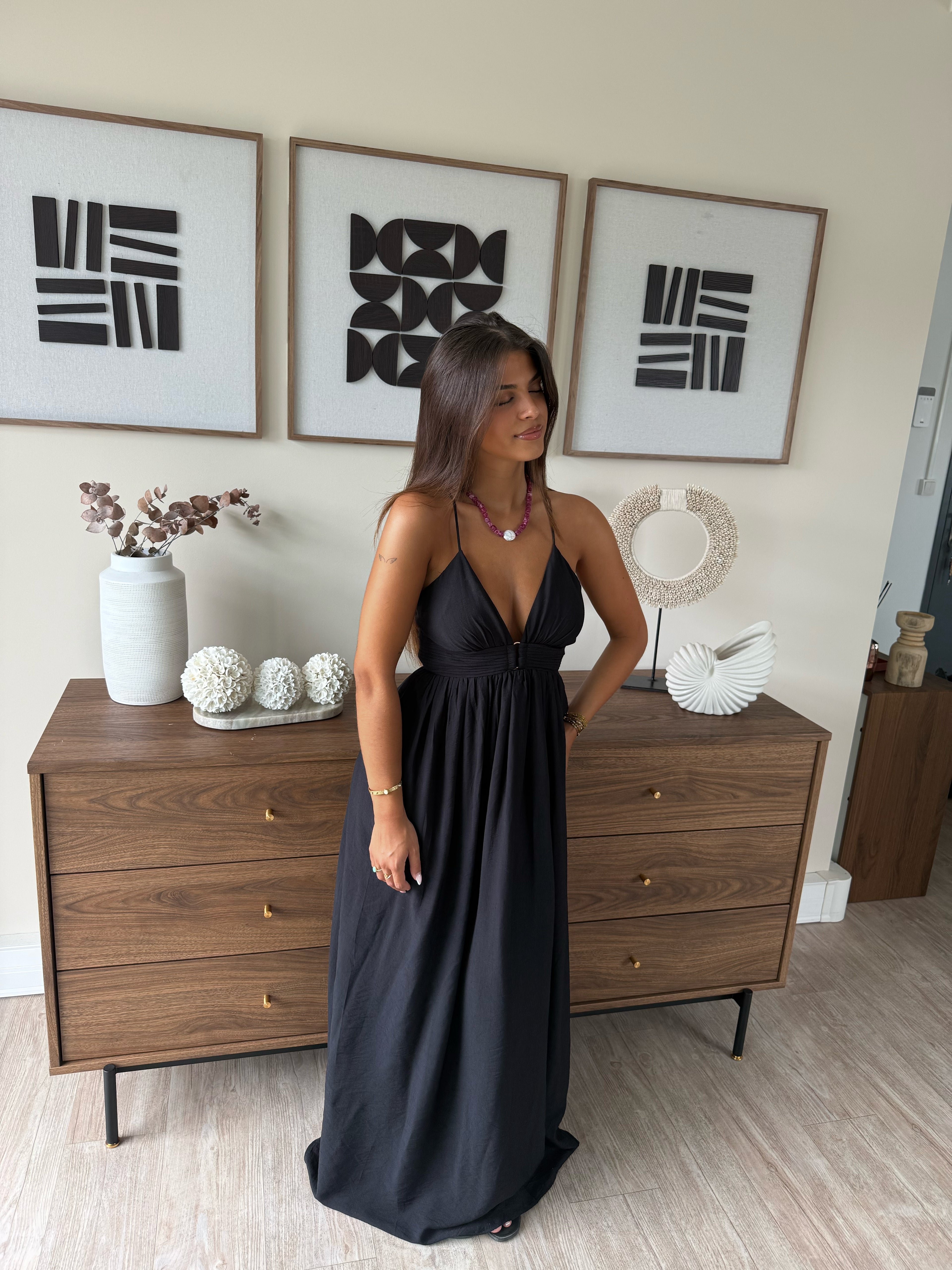 robe longue fluide tendance pour femmes dos nu