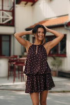 robe courte à pois tendance 