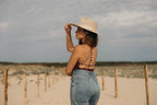 dos nu avec détails de perles, vêtement tendance pour femmes